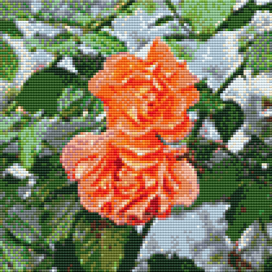 Diamond Painting - Blüte rot