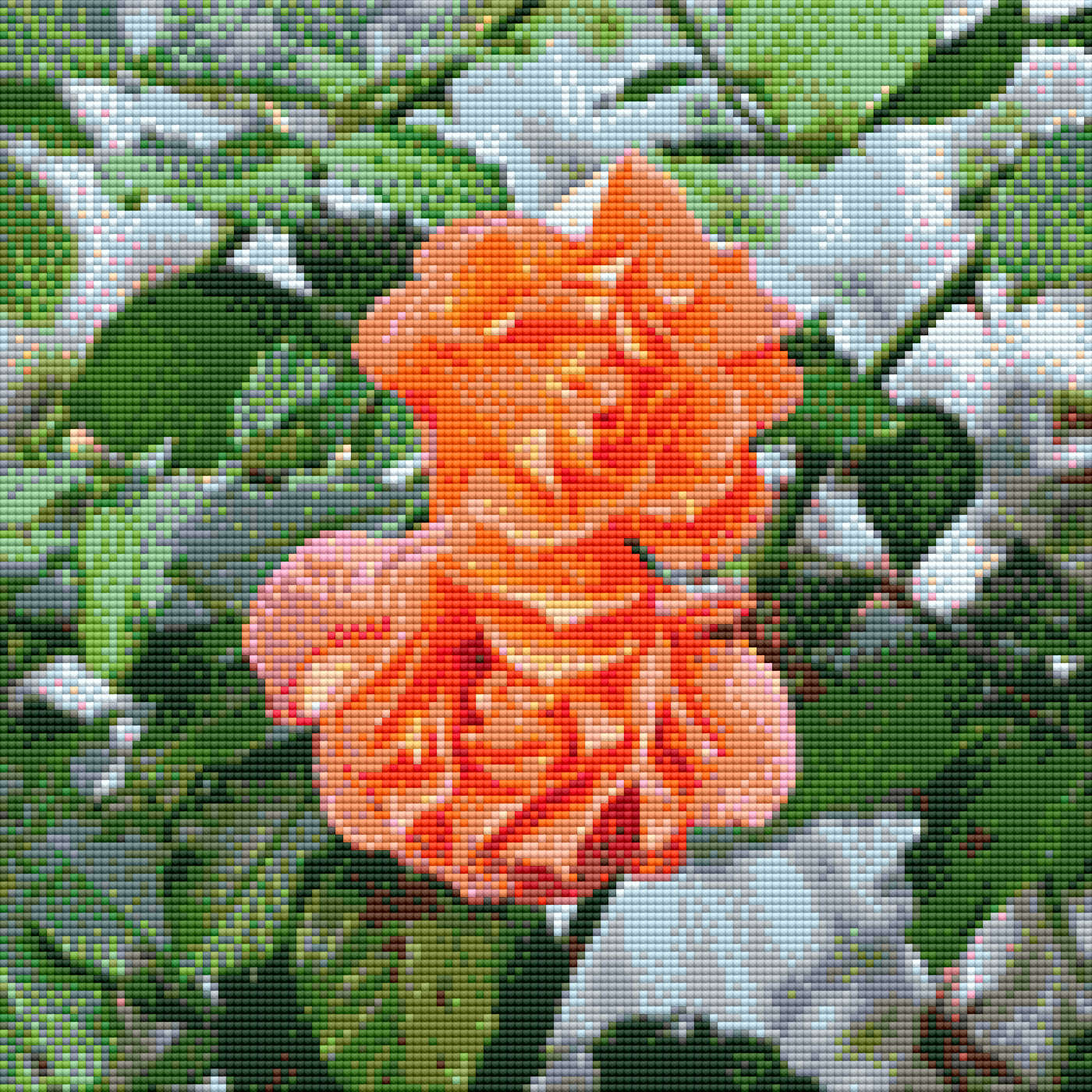 Diamond Painting - Blüte rot