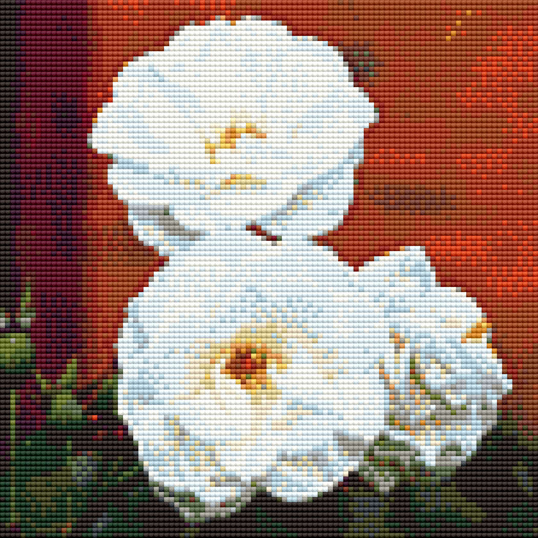 Diamond Painting - Blüte weiß