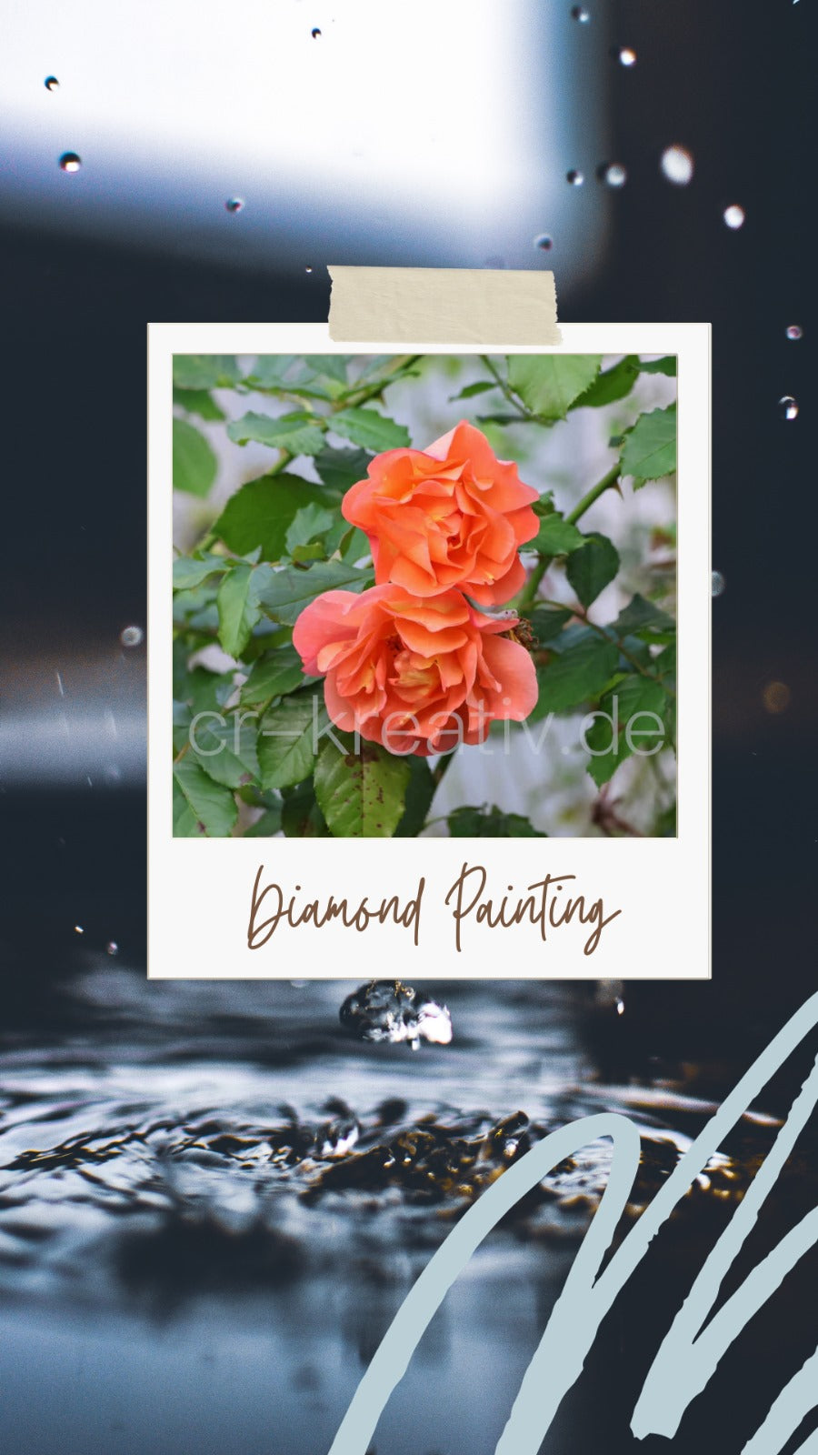 Diamond Painting - Blüte rot